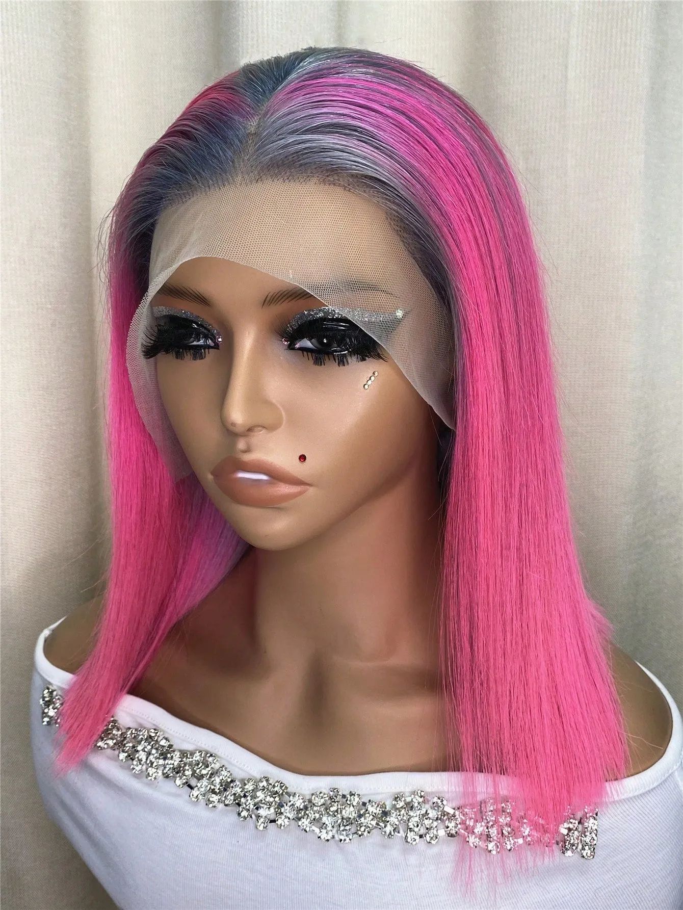 13X4 Ombre Straight Bob Lace Front Human Hair Wig