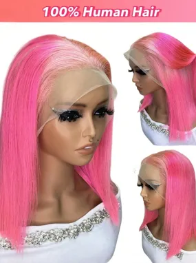 13X4 Ombre Straight Bob Lace Front Human Hair Wig