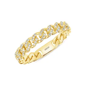 14k Gold Cuban Link Diamond Ring