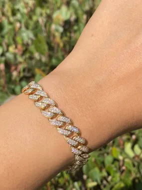 14K Gold Diamond Cuban 9MM Bracelet