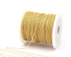 2mm Brass Chain, 20 M - Raw Brass Soldered Chain (1.5x2mm) - ( Z001 )