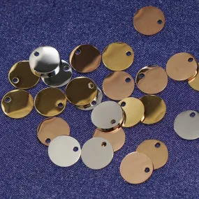 5/16 Stainless steel Round Stamping Blanks with a hole metal tag stamping supplies 10pcs