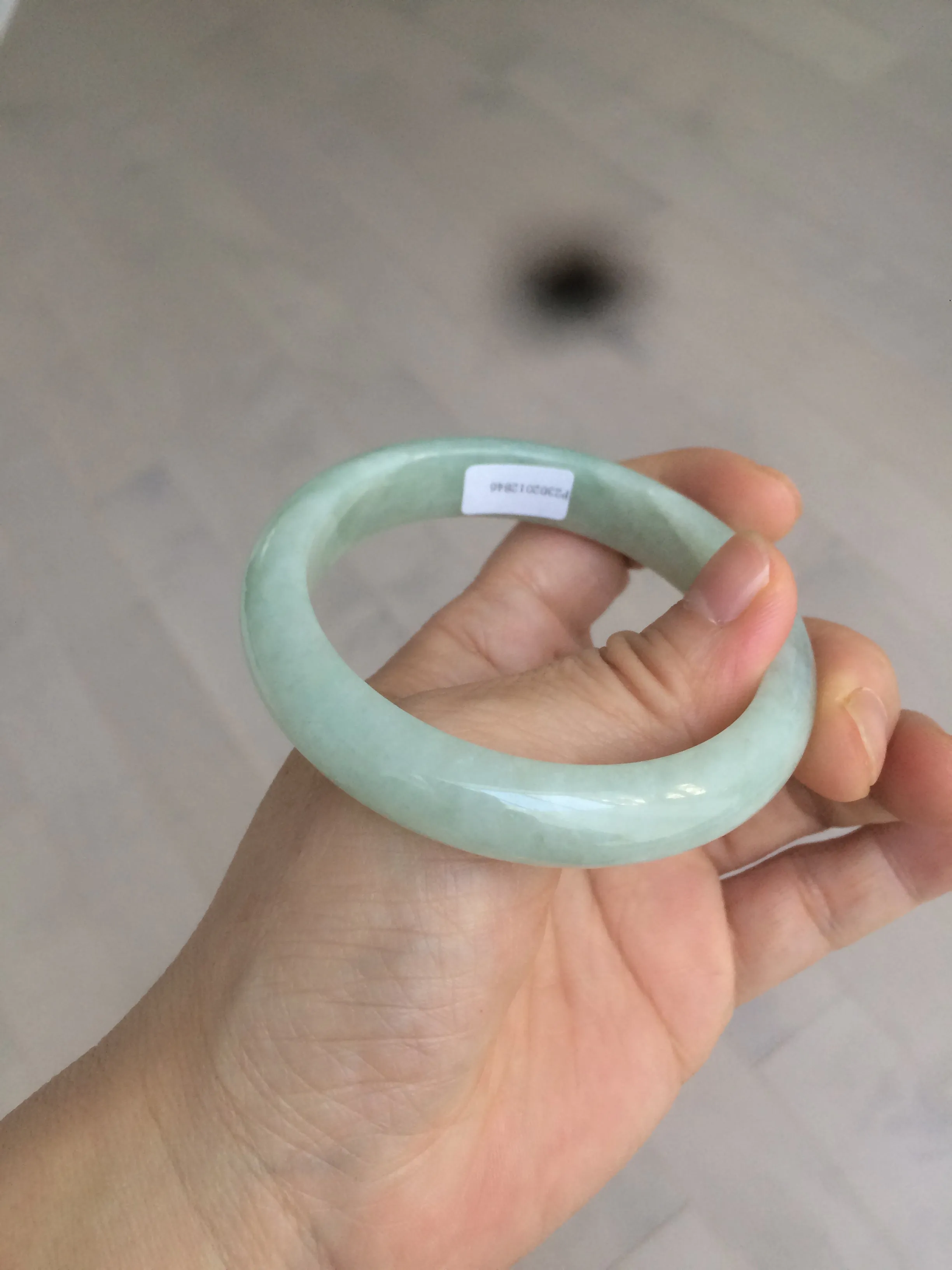 56 mm certificated Type A 100% Natural light green Jadeite Jade bangle L142-2846