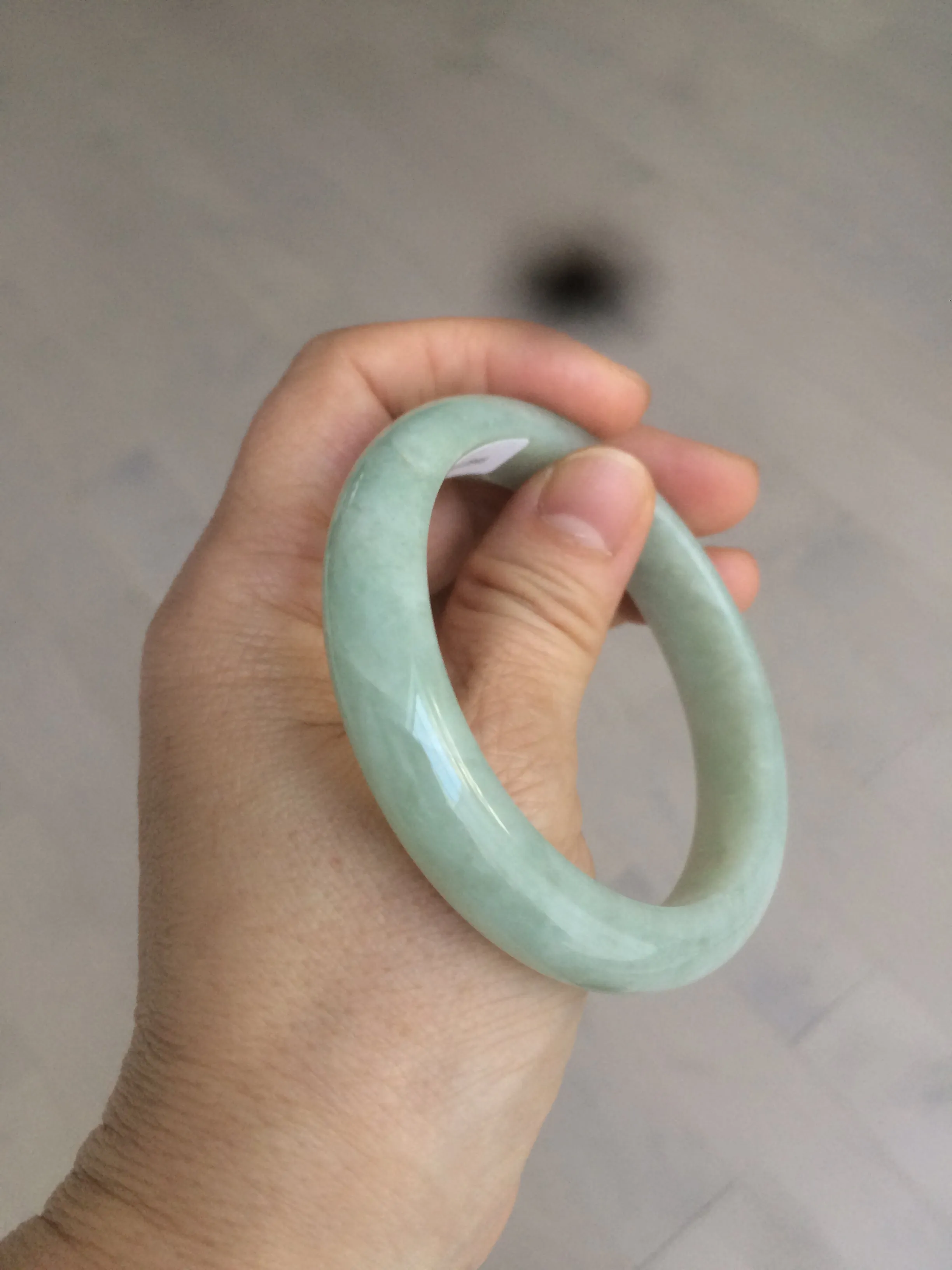 56 mm certificated Type A 100% Natural light green Jadeite Jade bangle L142-2846