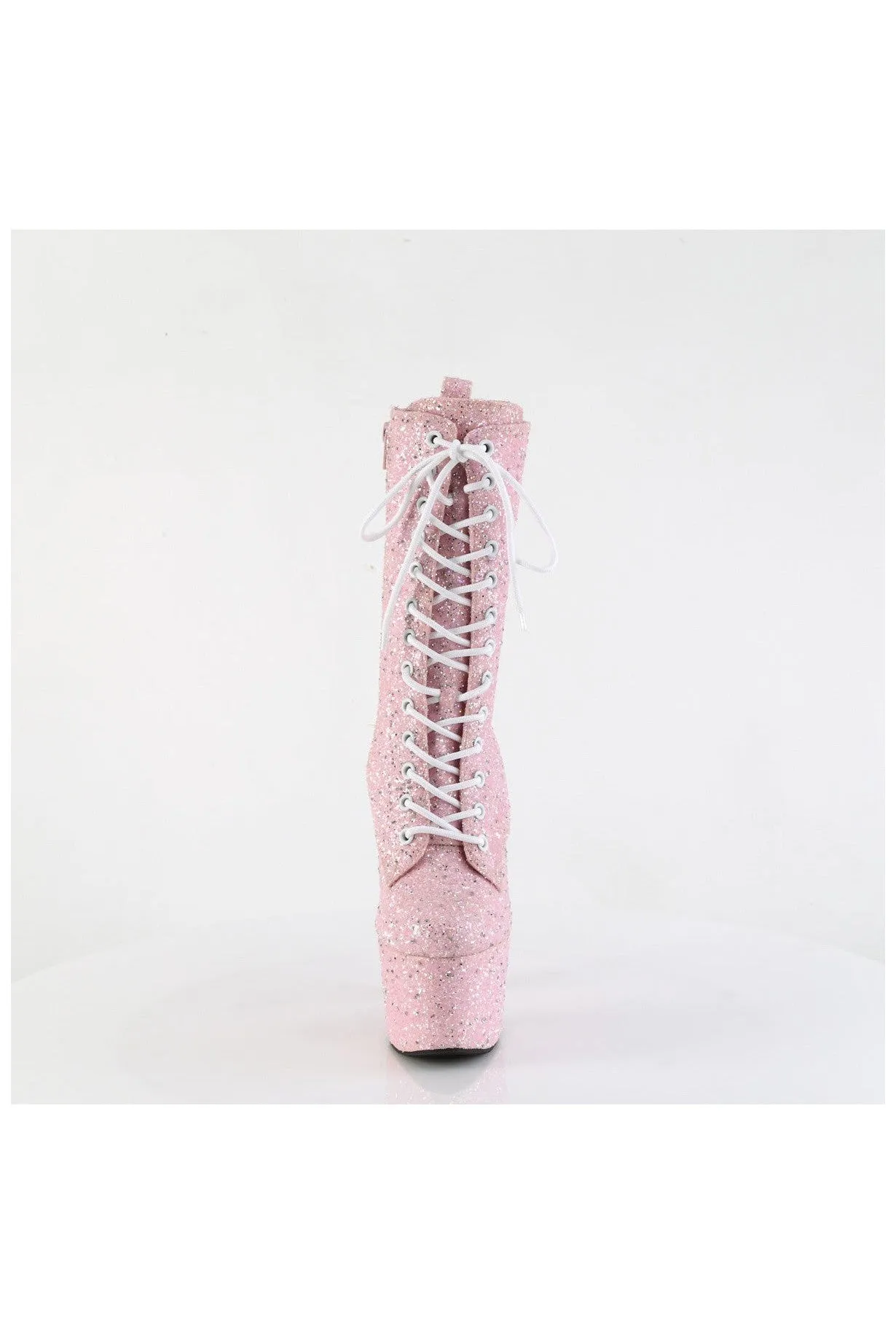 ADORE-1040GR Pink Glitter Ankle Boot