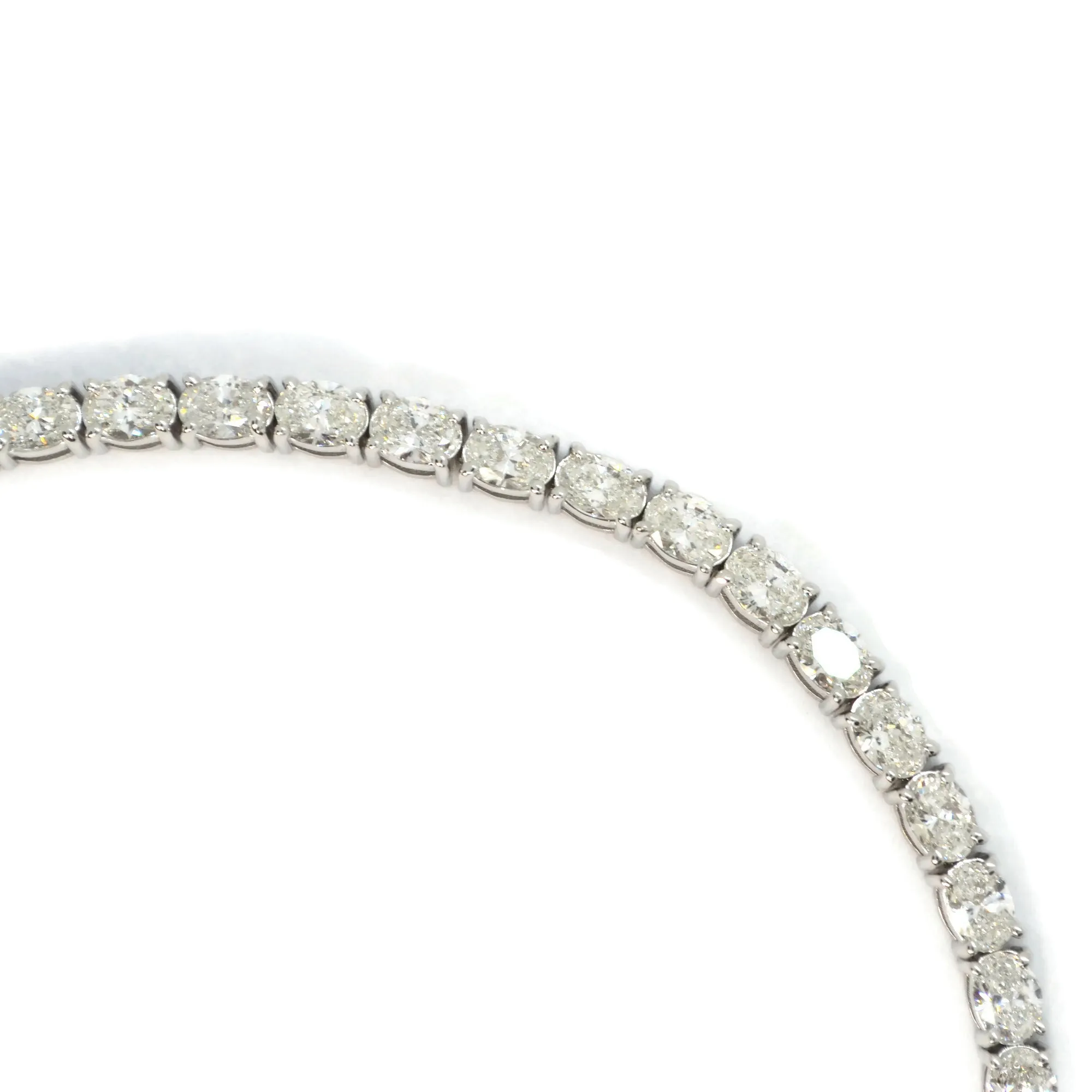 AFJ Diamond Collection - Oval-cut Diamond Tennis Bracelet, 18k White Gold