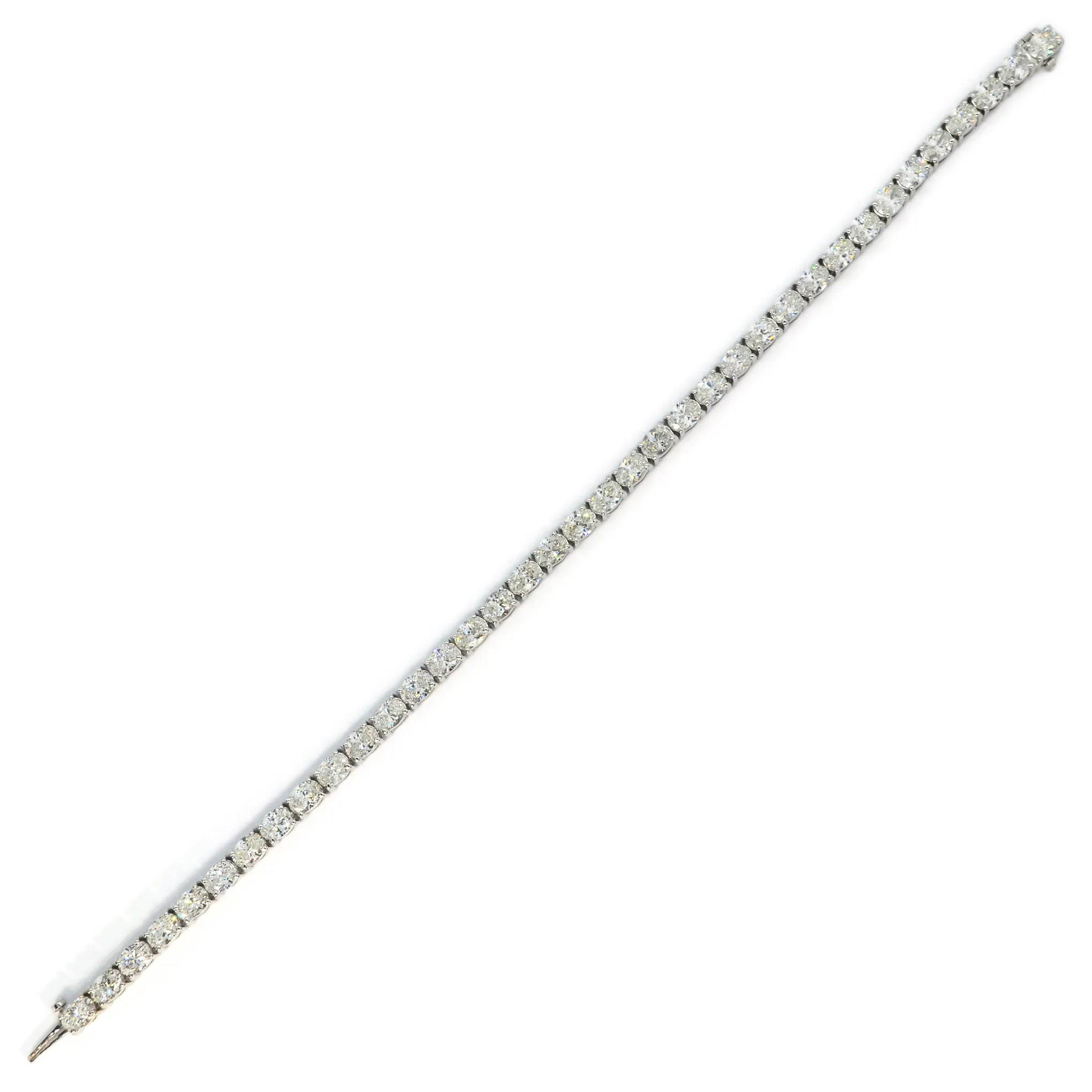 AFJ Diamond Collection - Oval-cut Diamond Tennis Bracelet, 18k White Gold