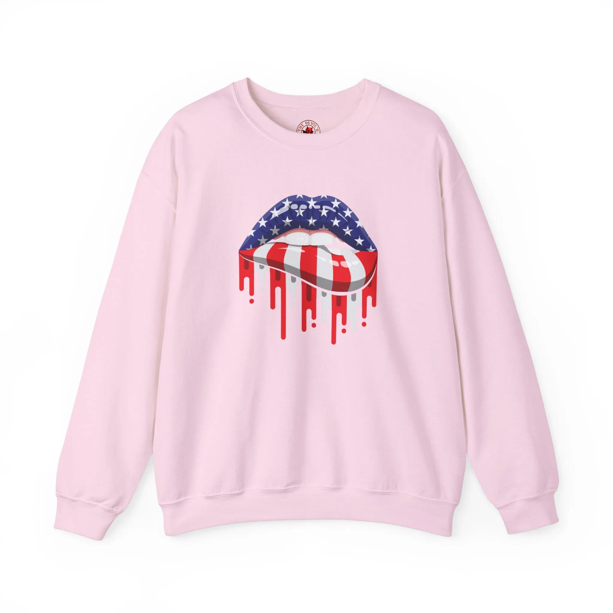 American Flag Lips Crewneck Sweatshirt