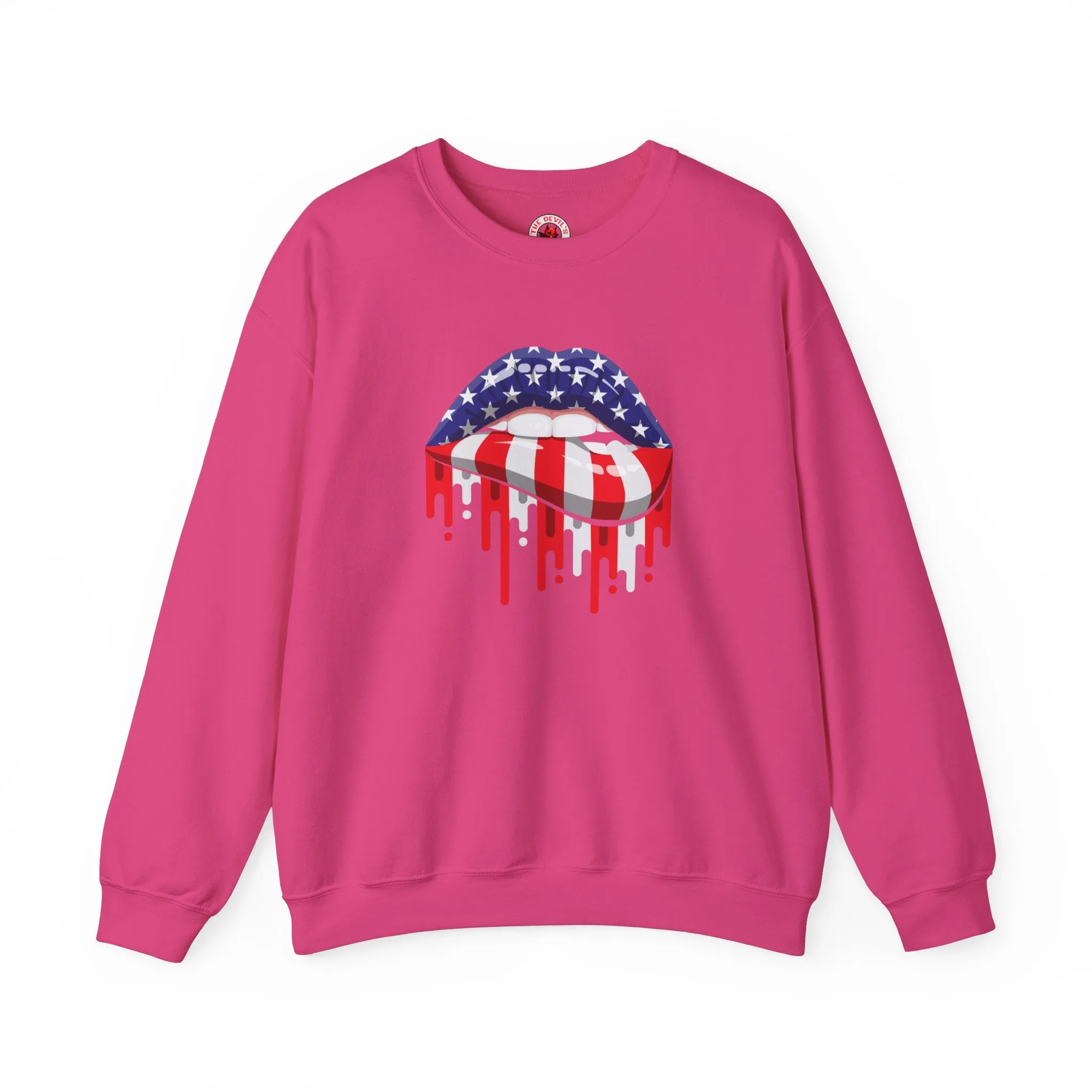 American Flag Lips Crewneck Sweatshirt