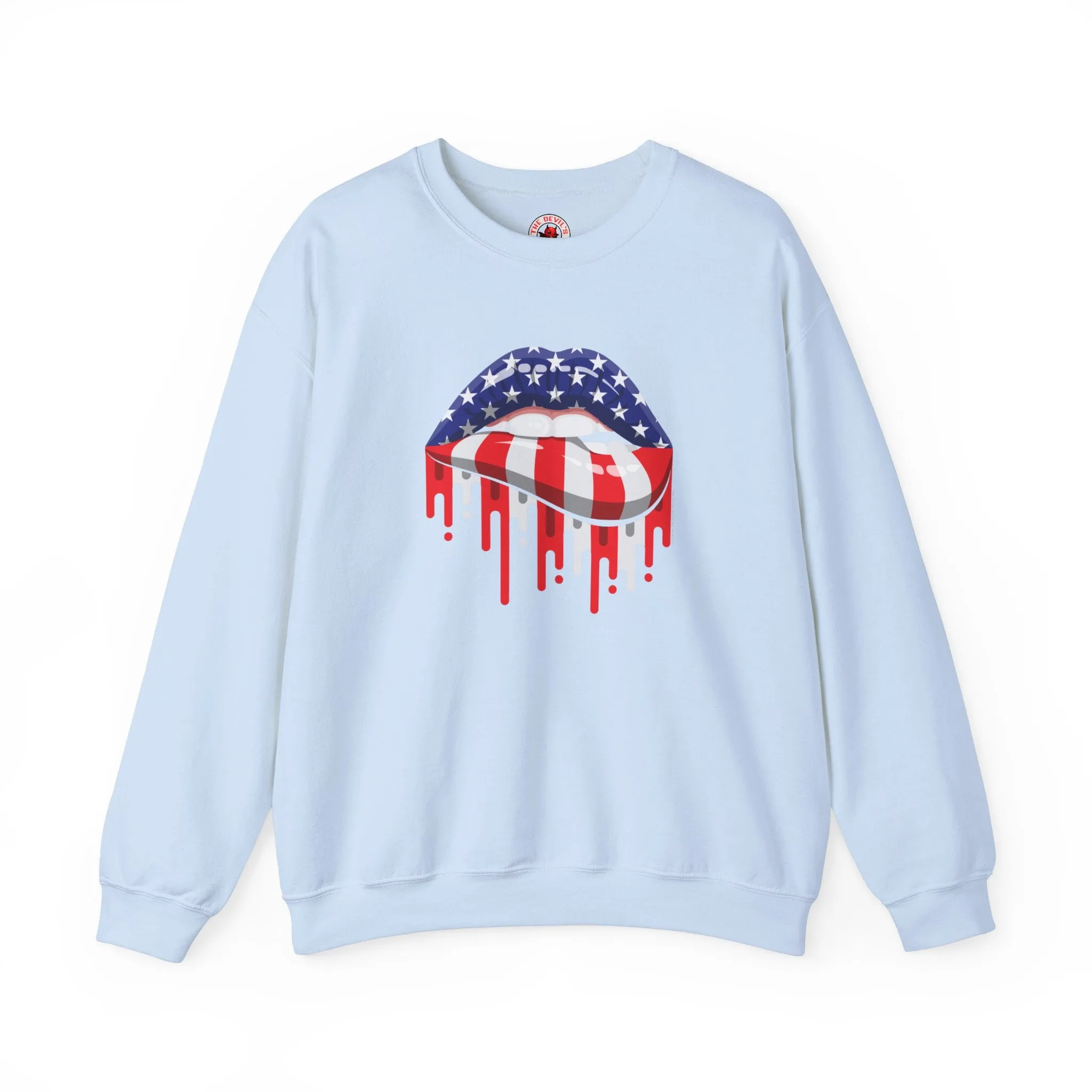 American Flag Lips Crewneck Sweatshirt