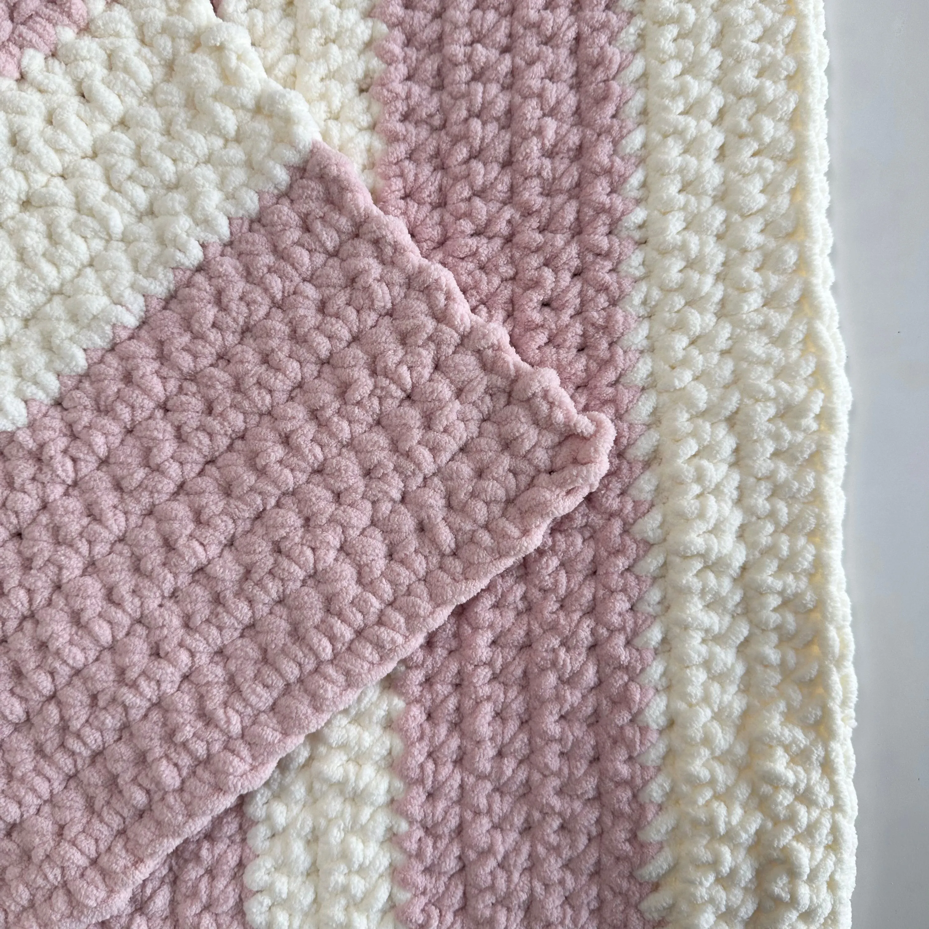 Baby Blanket - Dusty Pink & Cream Stripe