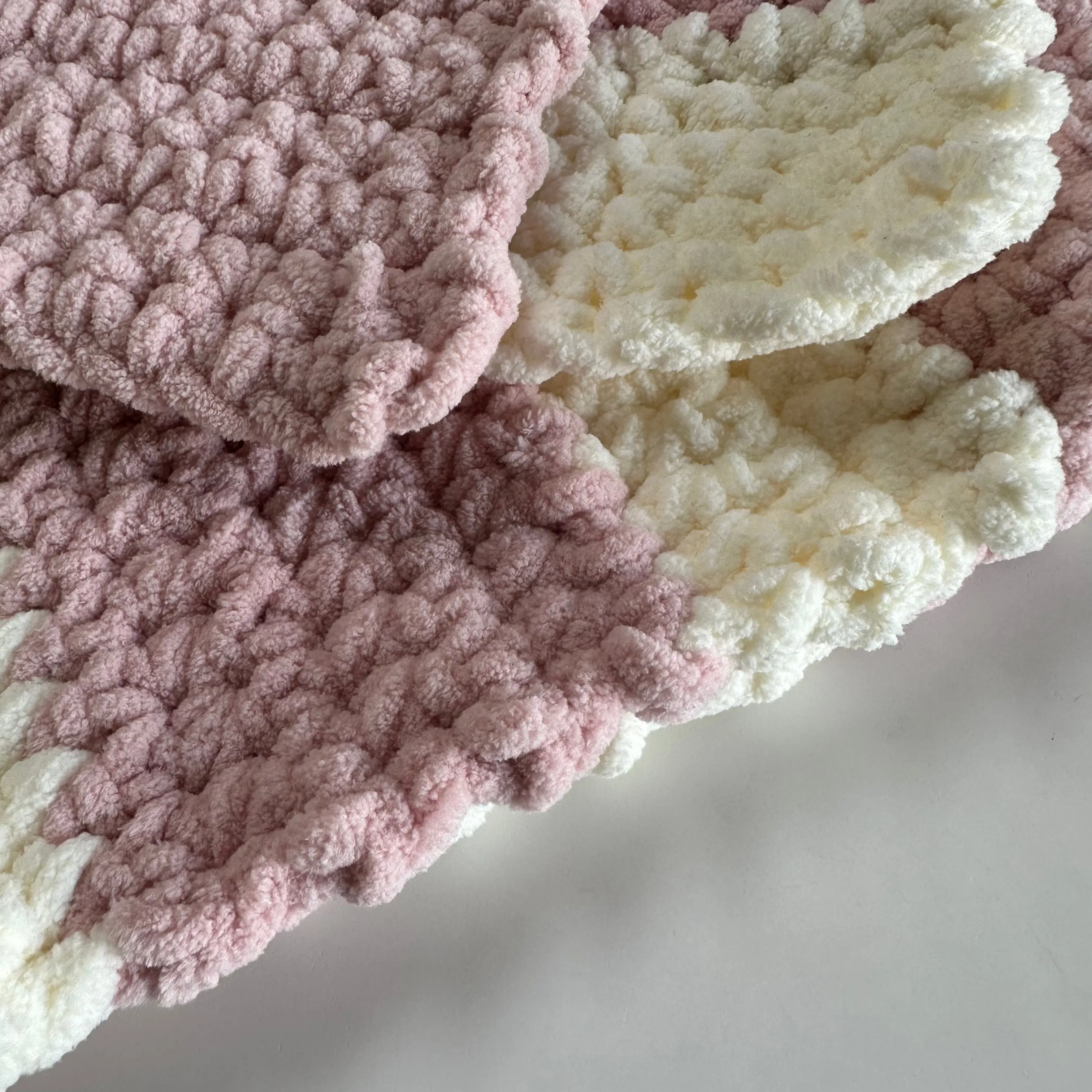 Baby Blanket - Dusty Pink & Cream Stripe