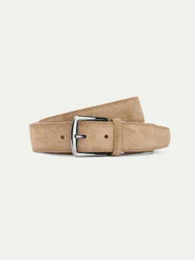 Beige Suede Leather Belt