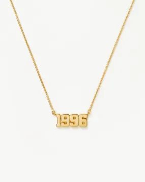 Birth Year Necklace  - Year 1996 | 18ct Gold Plated Vermeil