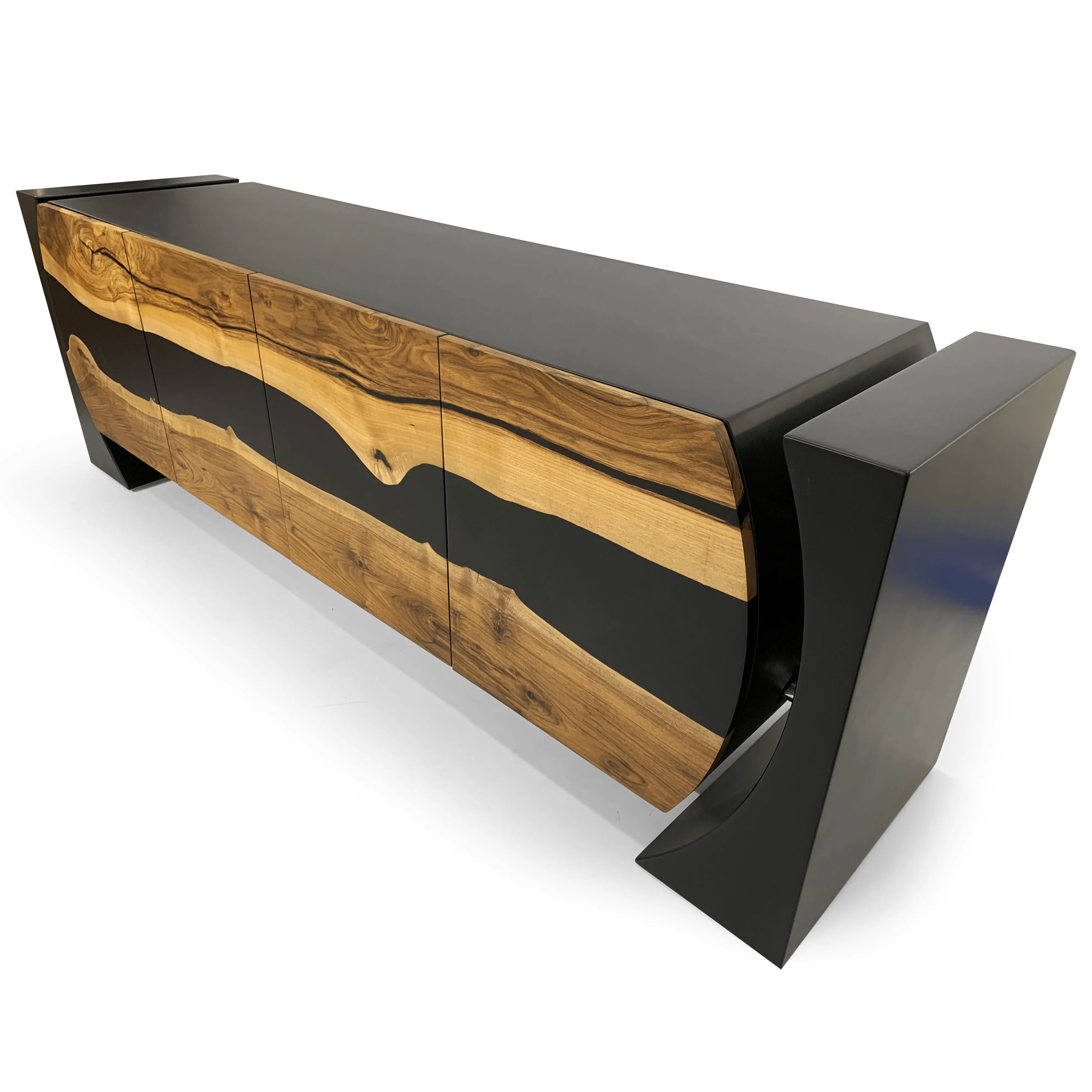 Black Loire Walnut Wood Credenza