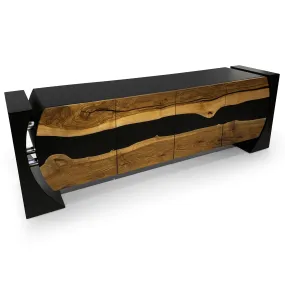 Black Loire Walnut Wood Credenza