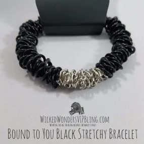 Bound to You Black Stretchy Bracelet