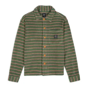 Brain Dead Striped Micro Sherpa Overshirt