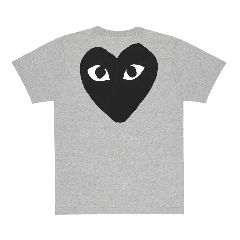 Comme des Garons PLAY Text Front Back Heart SS Tee