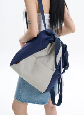 Contrasting Nylon Backpack IF413