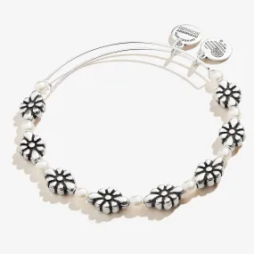 Daisy   Pearl Motif Charm Bangle