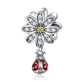 Dazzling Daisy CZ 925 Sterling Silver Bead Dangle Charm