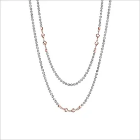 Diamanté Sterling Silver & 18k Rose Gold Plated 42 Necklace