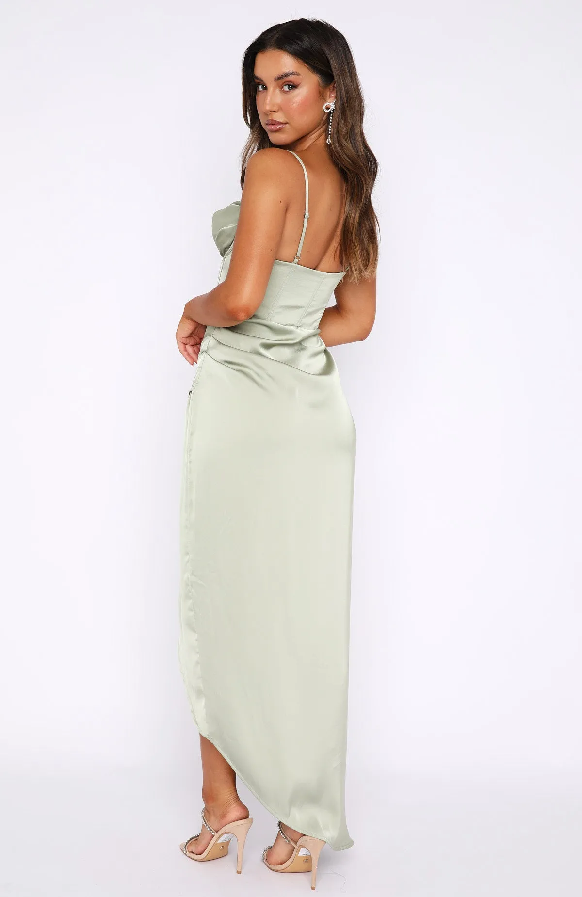 Diamond Heart Midi Dress Sage