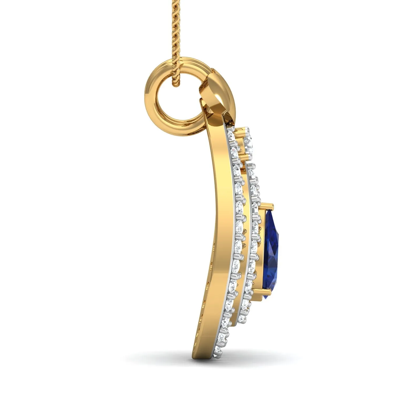 Diva Sapphire Pendant (Gold Plated 925 Sterling Silver)