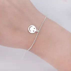 Emoji Bracelet Silver Plated Copper 6 1/2 long