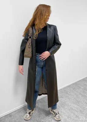 Faux Leather Trenchcoat L