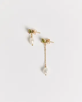 Gemma Drops in 14K Gold Plated/Peridot