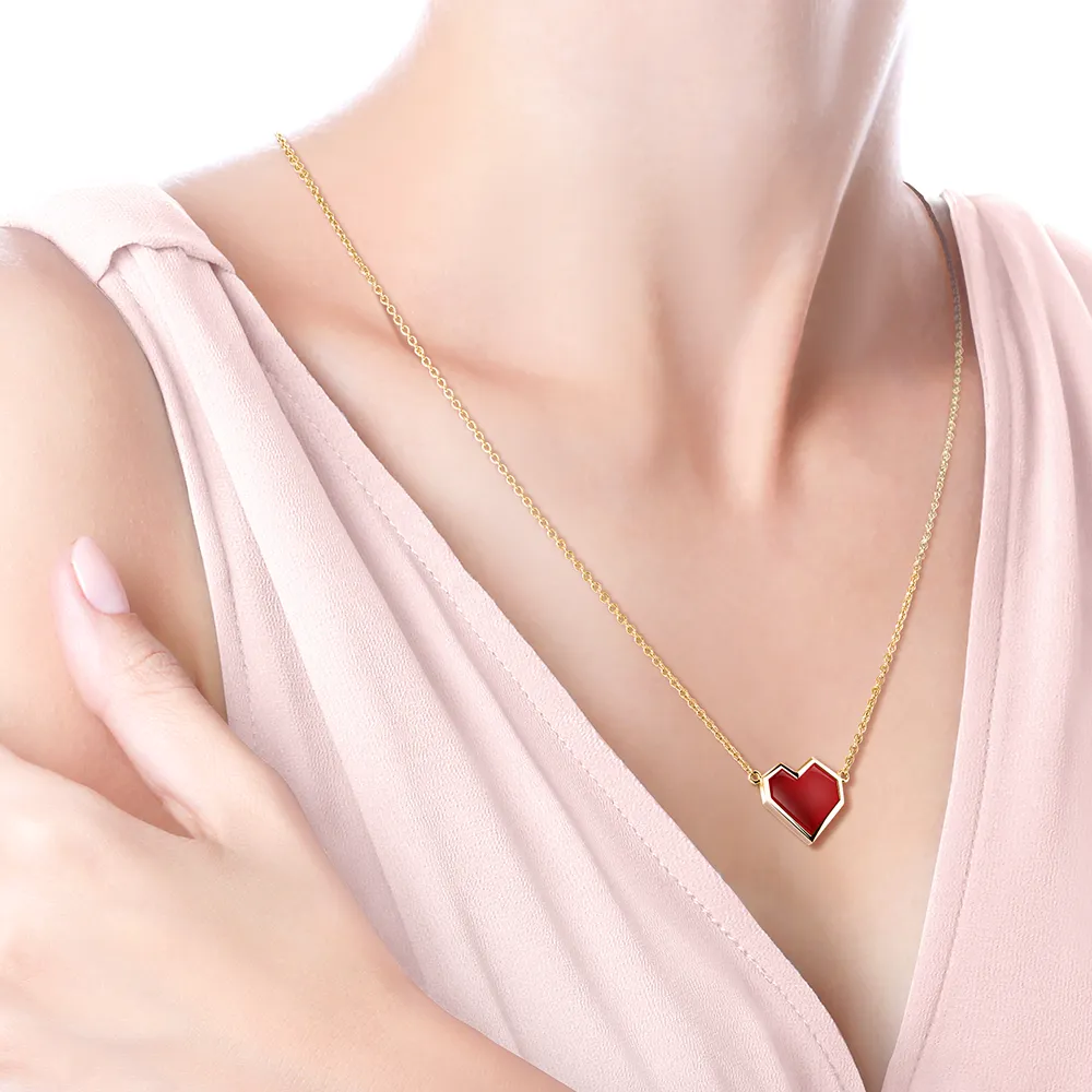 Golden Ararat Heart Enamel Necklace