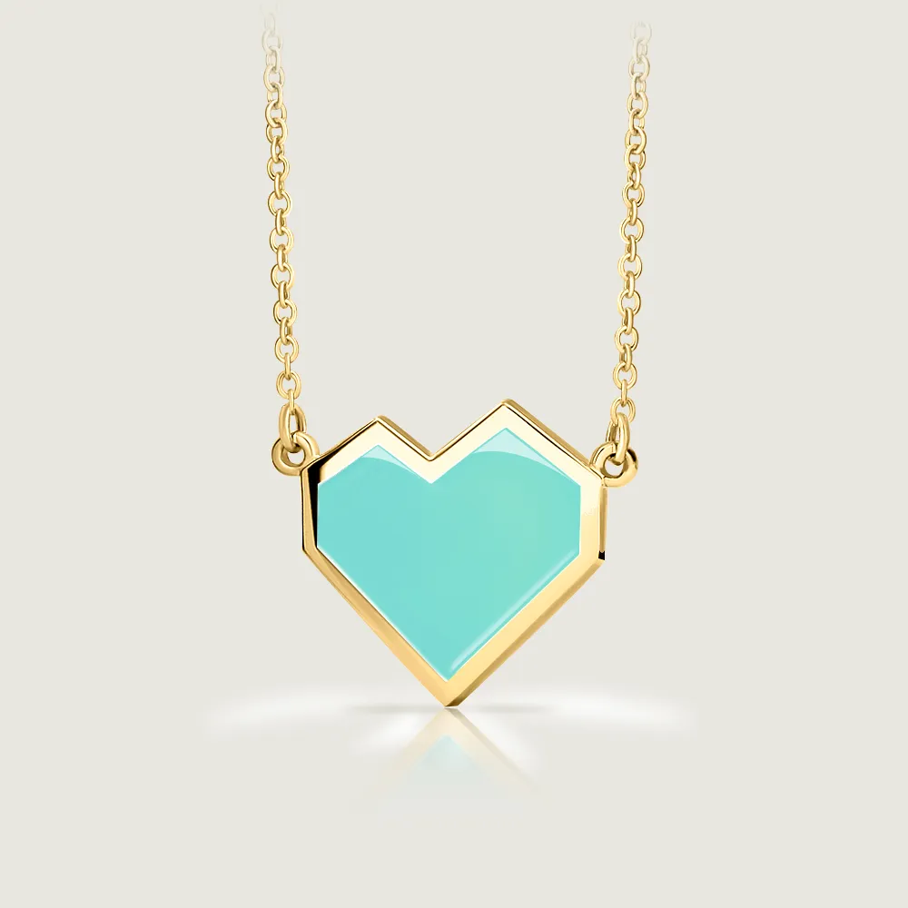 Golden Ararat Heart Enamel Necklace