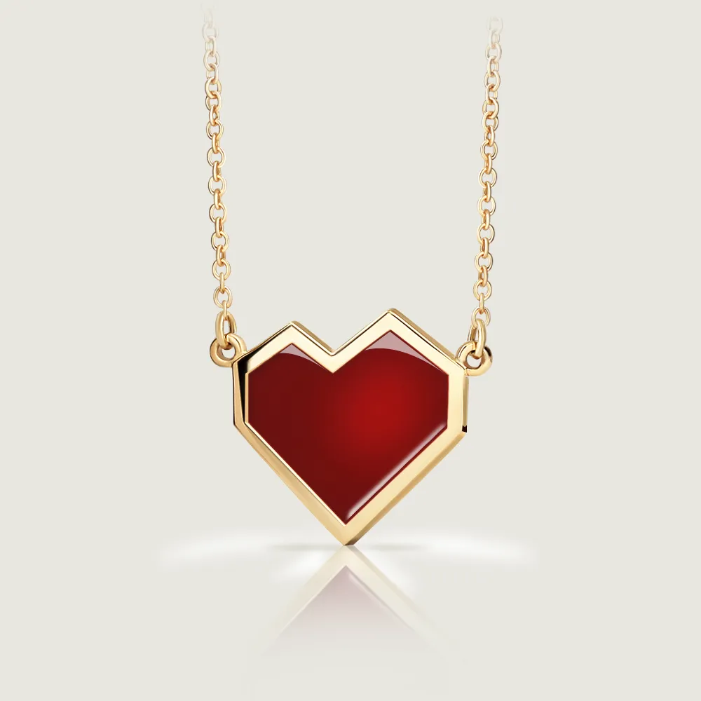 Golden Ararat Heart Enamel Necklace