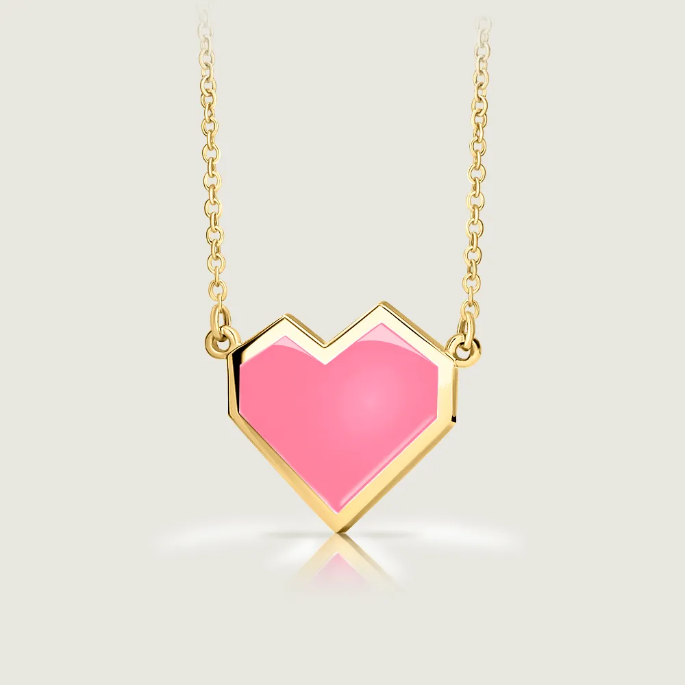 Golden Ararat Heart Enamel Necklace