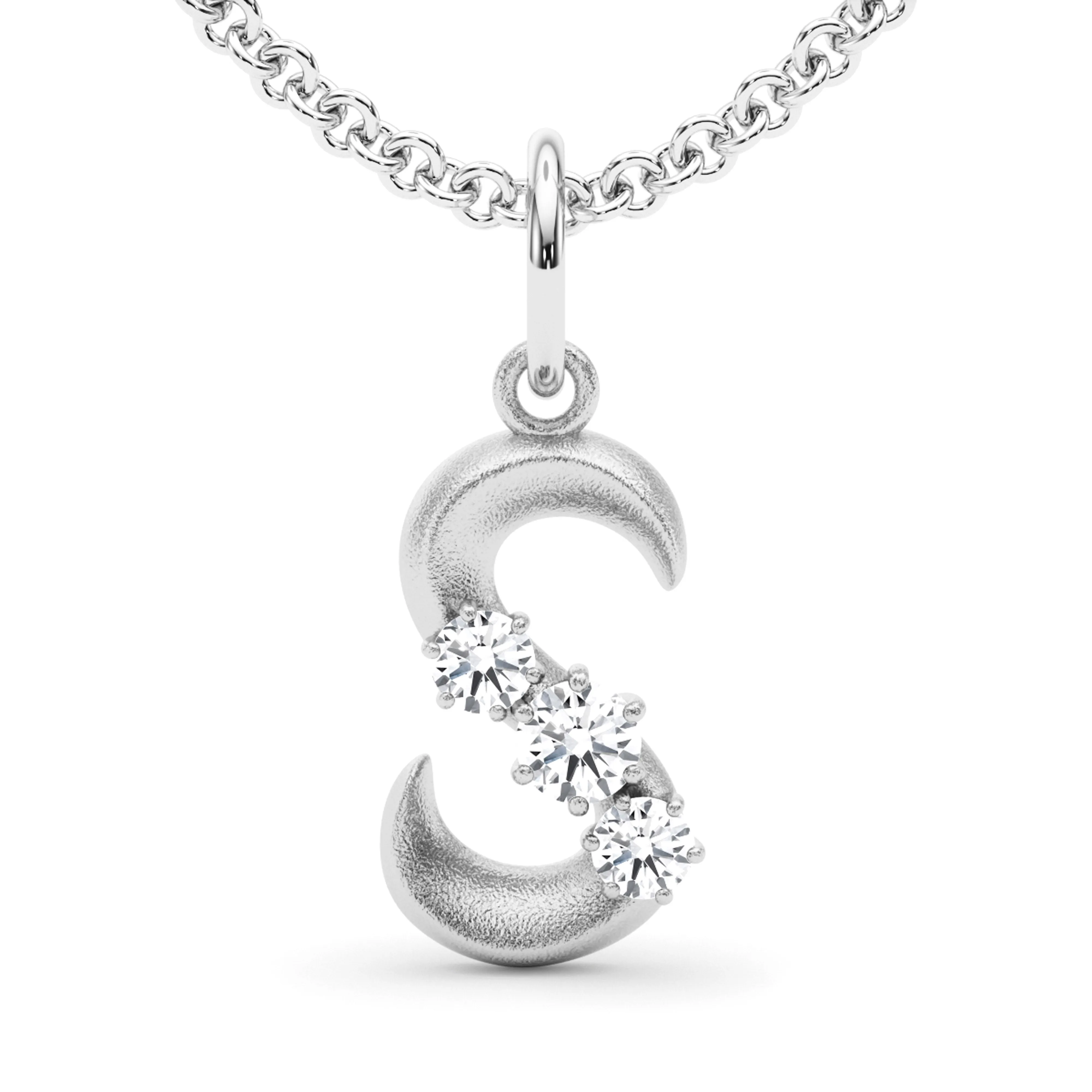 Graduated Diamond Initial Pendant Letter S