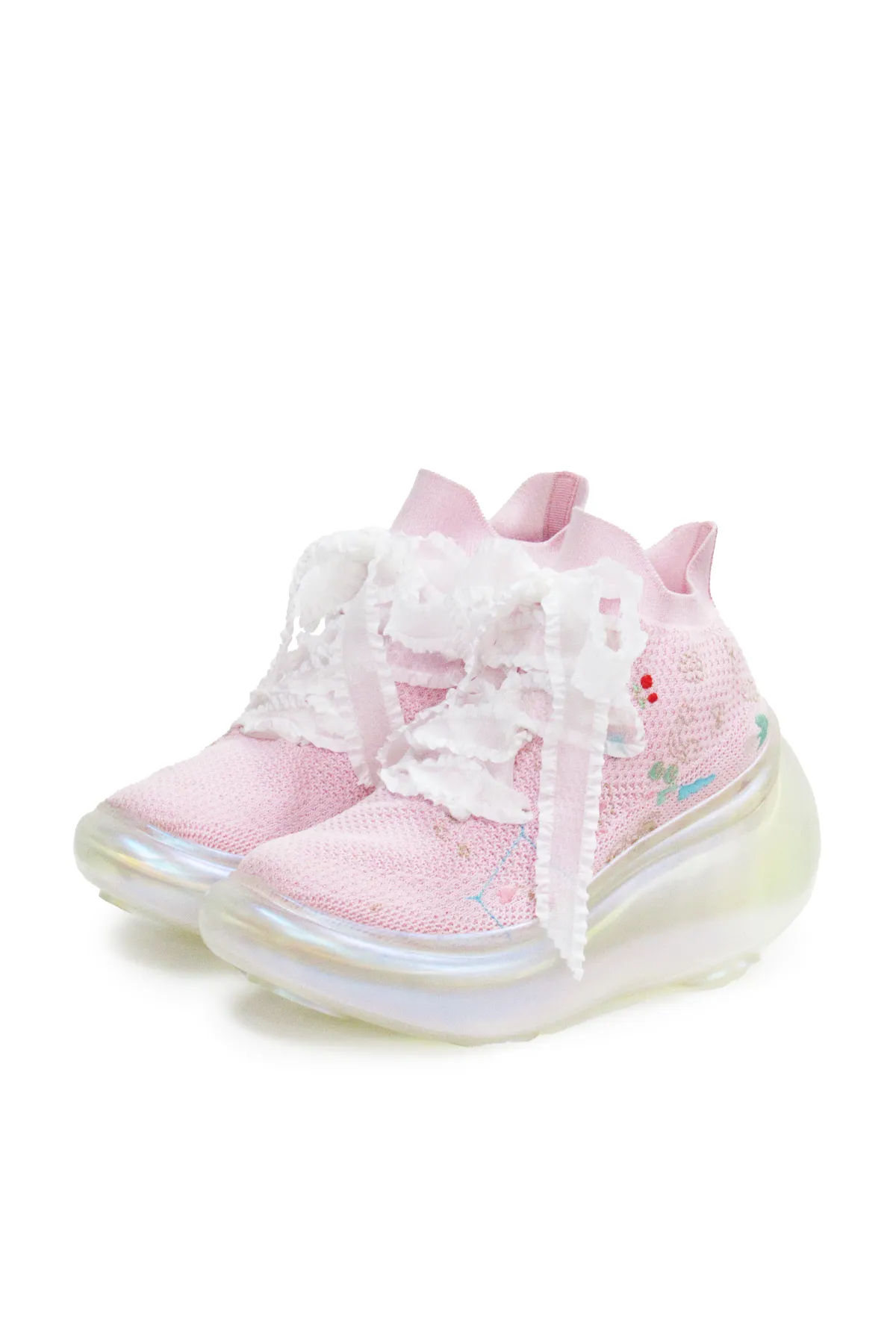 Hana Embroidery Ribbon Shoes / Aurora Pink