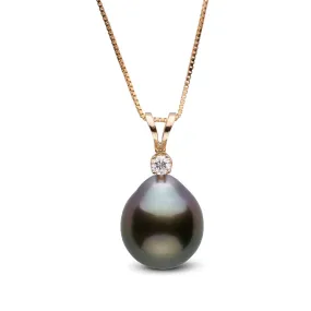 Harmony Collection 8.0-9.0 mm Drop Tahitian Pearl & Diamond Pendant