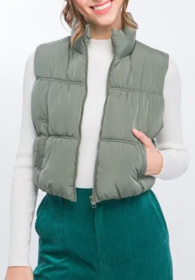 High Neck Puffer Vest