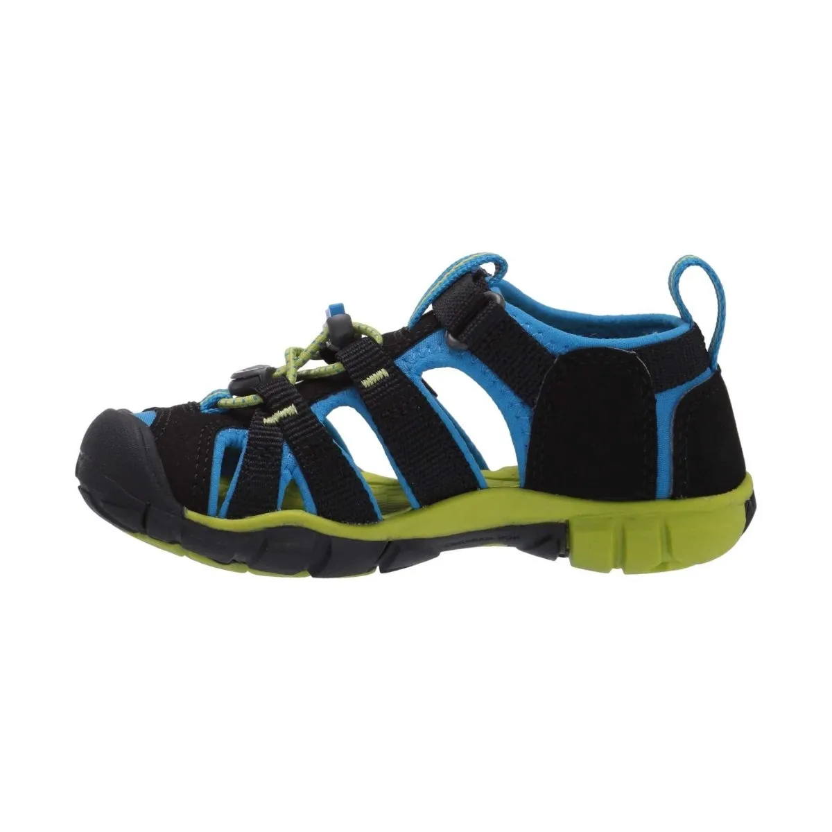 Keen Boy's (Sizes 1-7) Seacamp Black/Blue/Lime