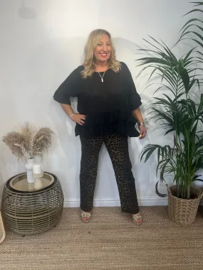 LANIE Leopard Print Wide Leg Jean