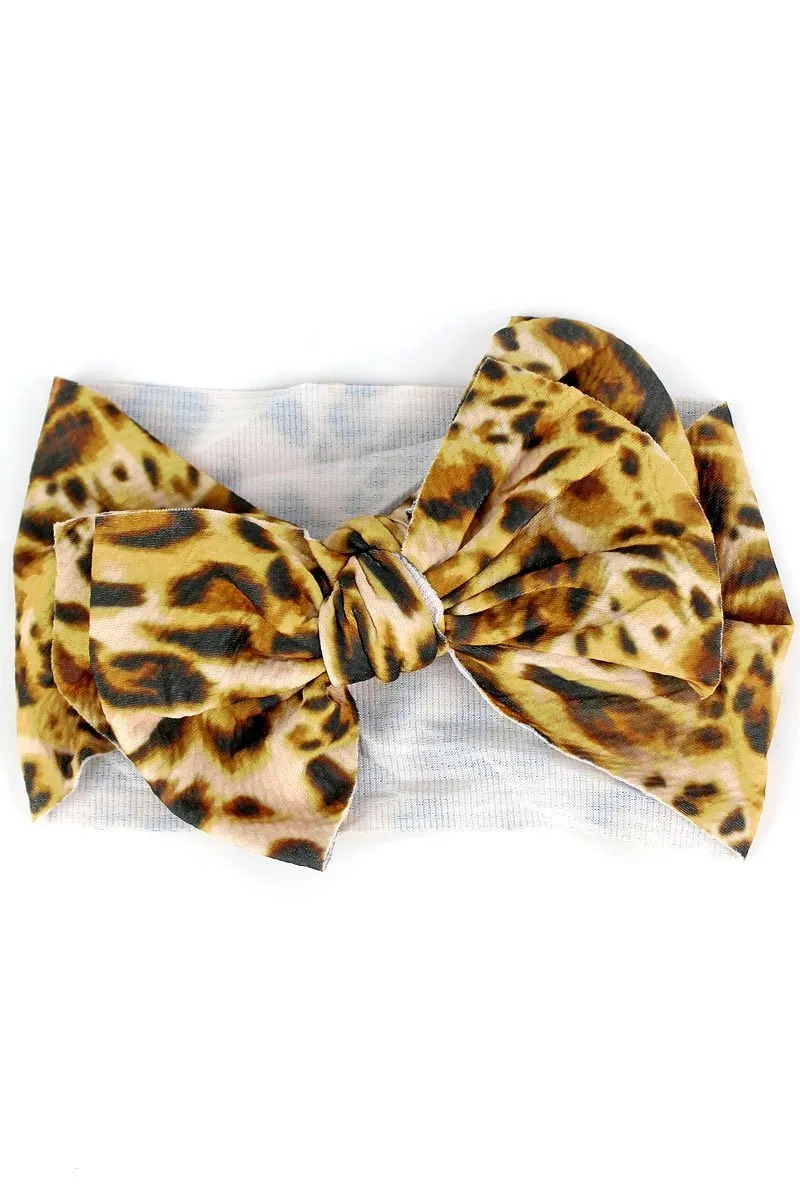 Leopard Big Bow Baby Headband