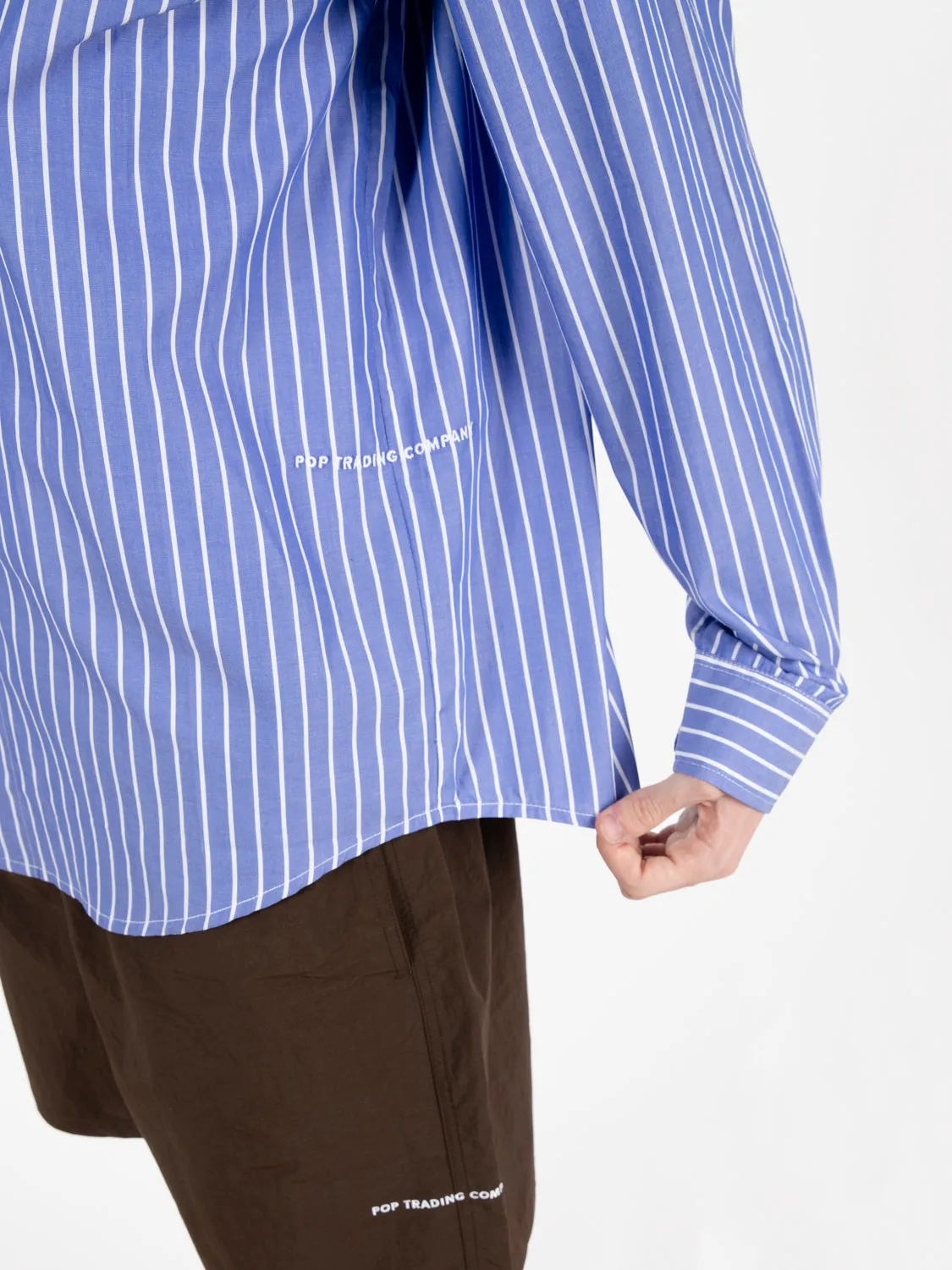 Logo striped shirt blue