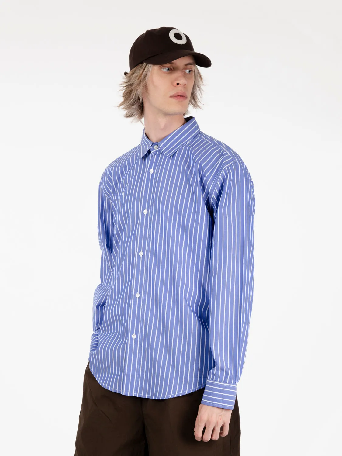 Logo striped shirt blue