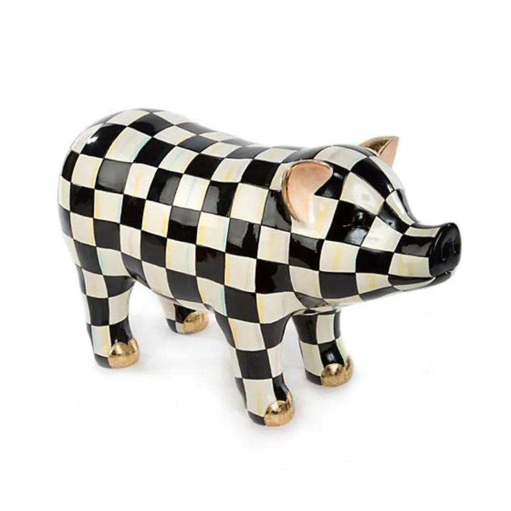 MacKenzie-Childs Courtly Check Pig Figurine