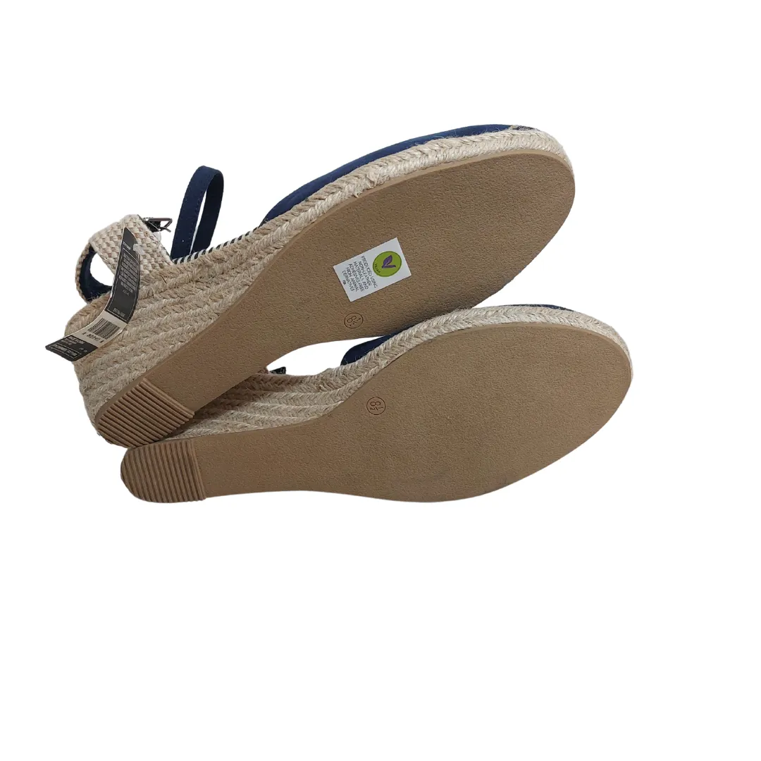 Marks & Spencer Navy Blue Jute Wedges | Brand New |