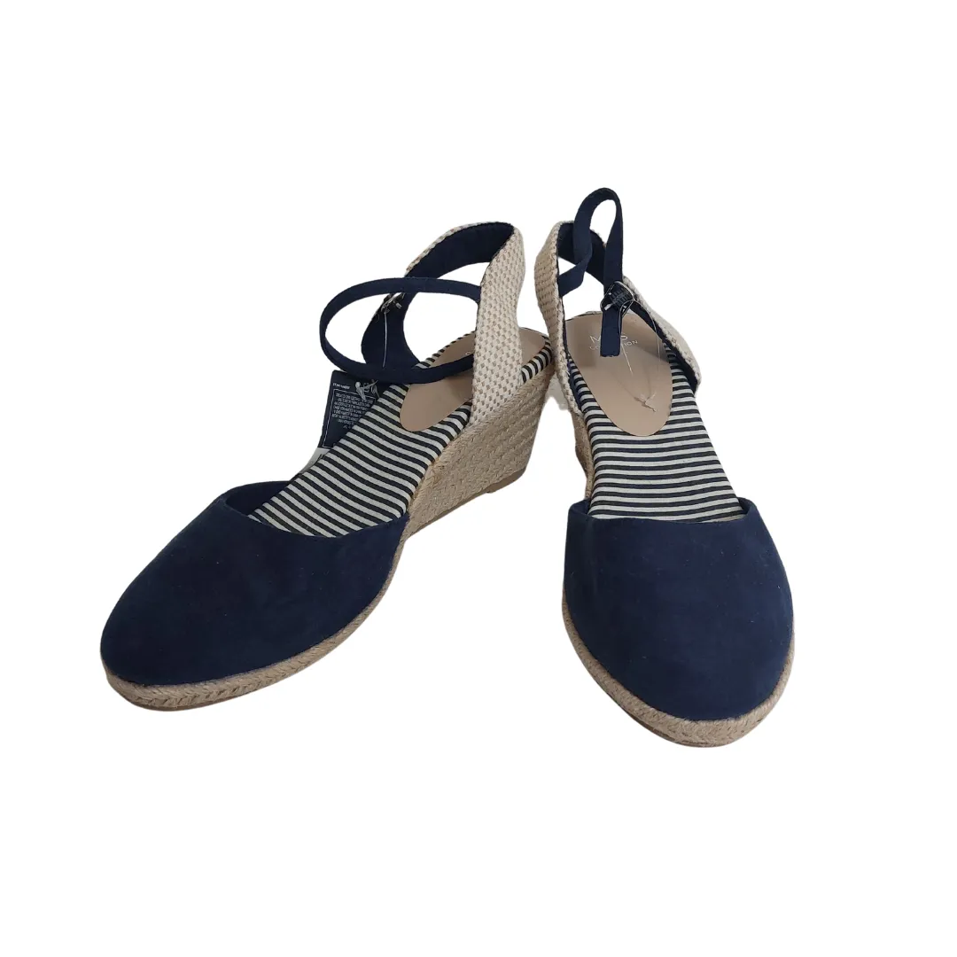 Marks & Spencer Navy Blue Jute Wedges | Brand New |