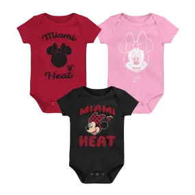 Miami HEAT Minnie Girls Newborn Onesie 3-Pack