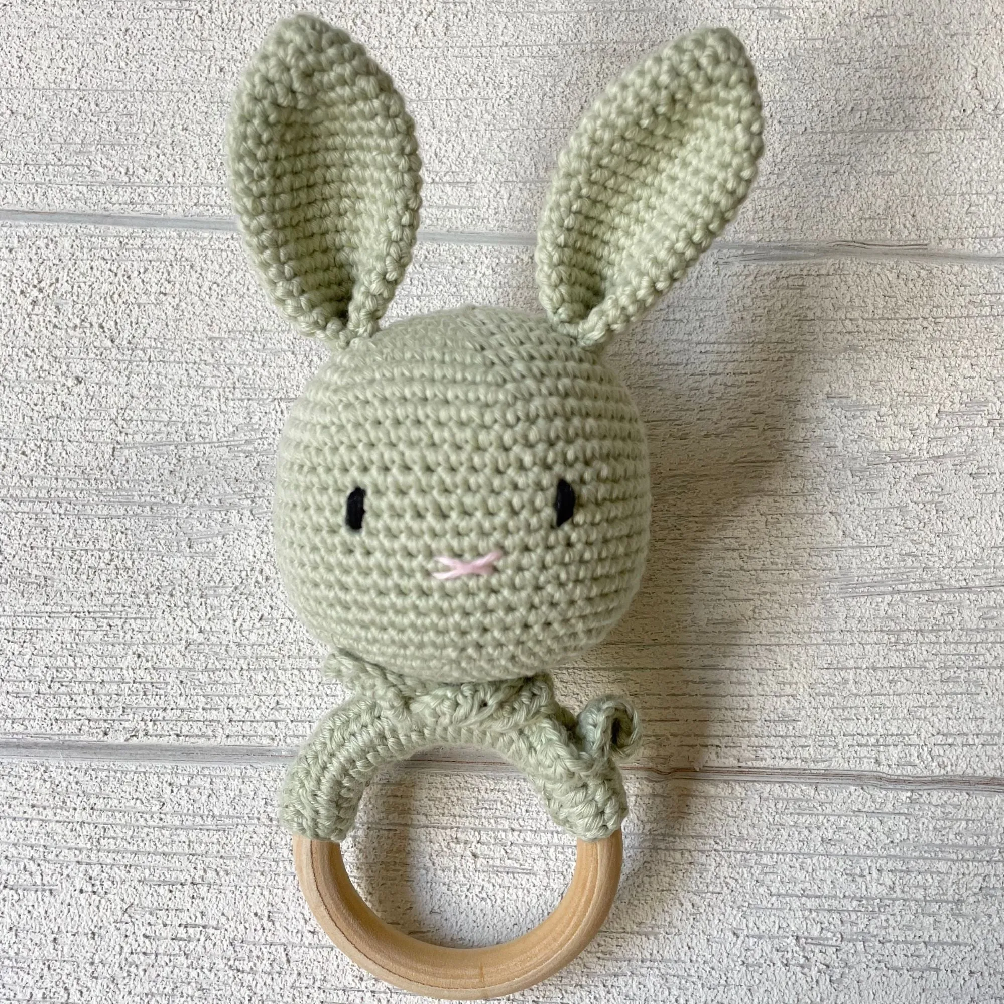 Minty Rattle & Teether Rabbit Organic Toys